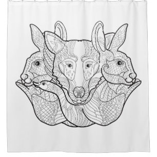 Cortina Para Box Doodle animal do grupo