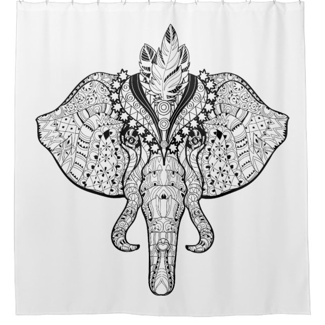 Cortina Para Box Doodle do elefante do circo (Frente)
