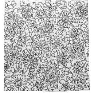Cortina Para Box Doodle floral étnico
