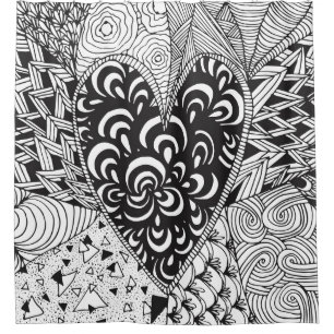 Cortina Para Box Doodle inspirado do coração