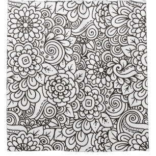 Cortina Para Box Doodle retro floral