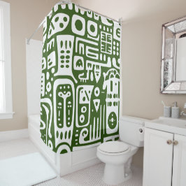Cortina Para Box Doodle verde oceano e branco 2 de 4