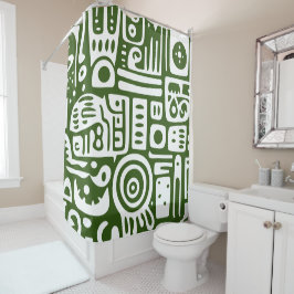 Cortina Para Box Doodle verde oceano e branco 3 de 4