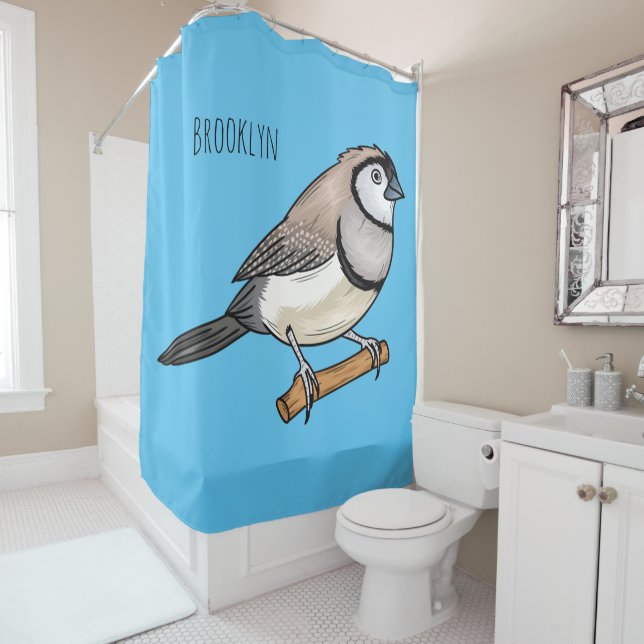 Cortina Para Box Double-barred finch bird cartoon illustration (In Situ)