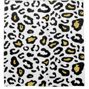 Cortina Para Box Dourada impressão leopardo, padrão perfeito.