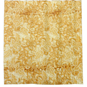 Cortina Para Box Dourado detalhe do tecido de rendas, pano.