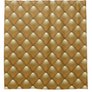 Cortina Para Box Dourado estofo de couro, sofá vintage.
