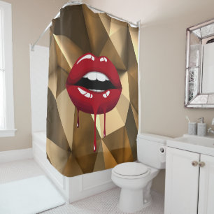 Cortina Para Box Dourado Luxury Beleza Glamor Red Drivers Lábios