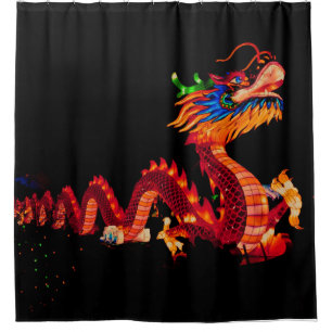 Cortina Para Box Dragão de Parada Chinês brilhante