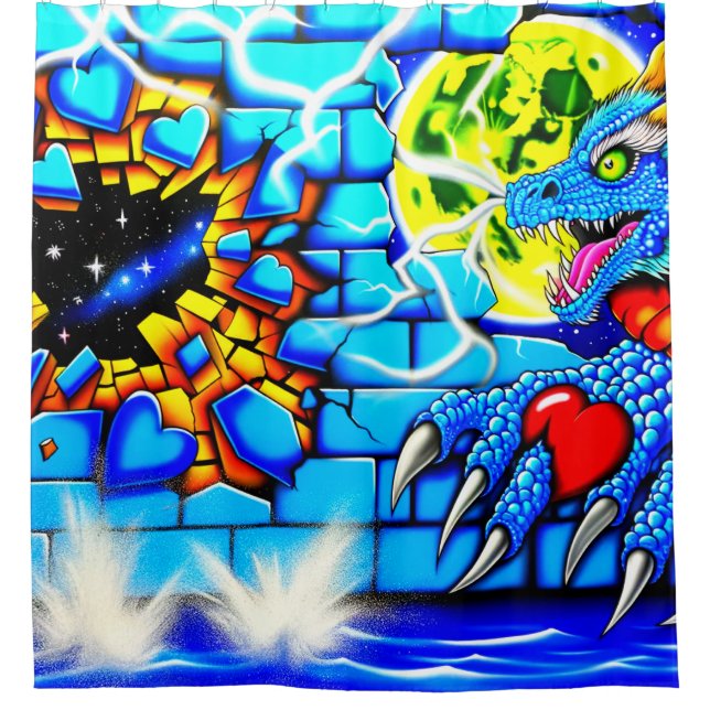 Cortina Para Box Dragon Trabalho de arte (Frente)