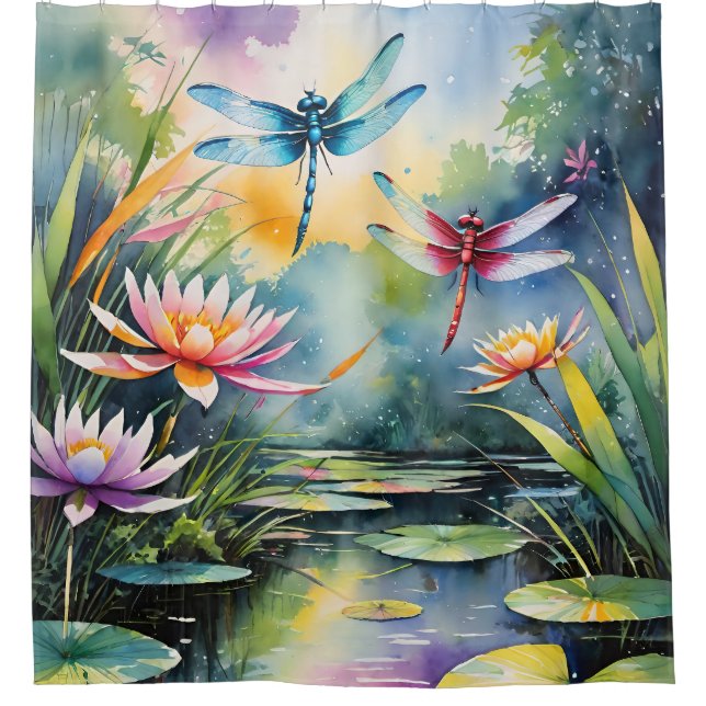 Cortina Para Box Dragonfly Pond Lili pads Dragonflies (Frente)