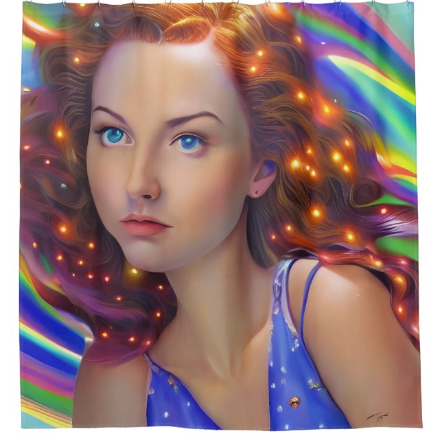 Cortina Para Box DreamGirl com Luzes Arco-Íris (Frente)