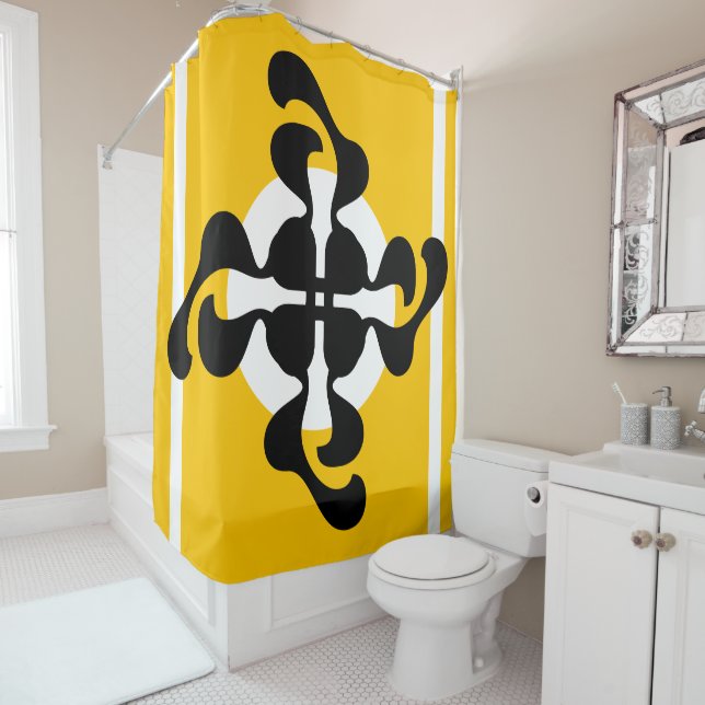 Cortina Para Box Dubble dramático Q espelhado Amarelo moderno (In Situ)
