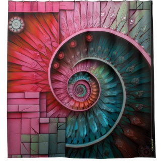 Cortina Para Box Dubman Designs: Mosaico Espiral de Fibonacci