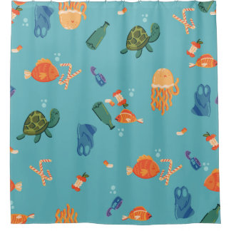 Cortina Para Box earth day underwater pollution blue