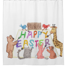 Cortina Para Box Easter Greeting Painted by Animals