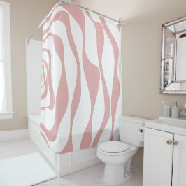 Cortina Para Box Ebb e Fluxo 4 - Rosa e Branco