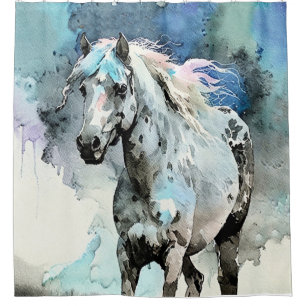 Cortina Para Box Égua Appaloosa Travessa Aquarela