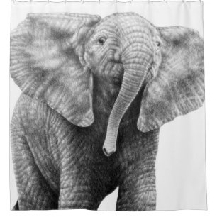 Cortina Para Box Elefante africano do bebê