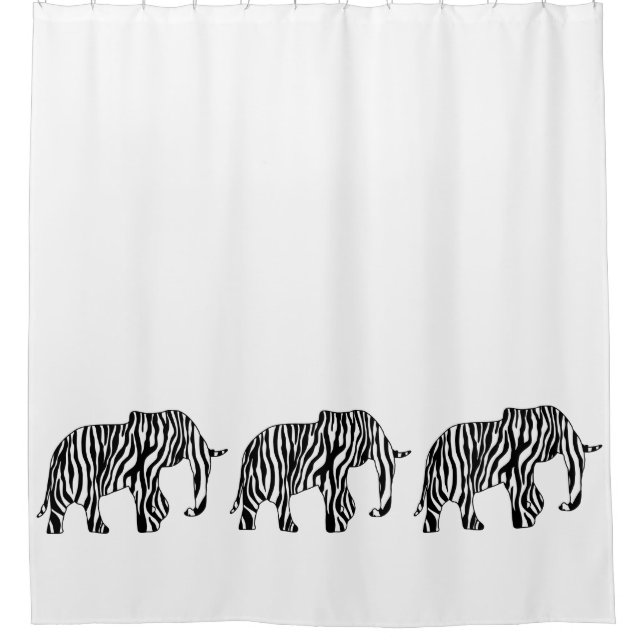 Cortina Para Box Elefante com Zebra Stripes + suas ideias (Frente)