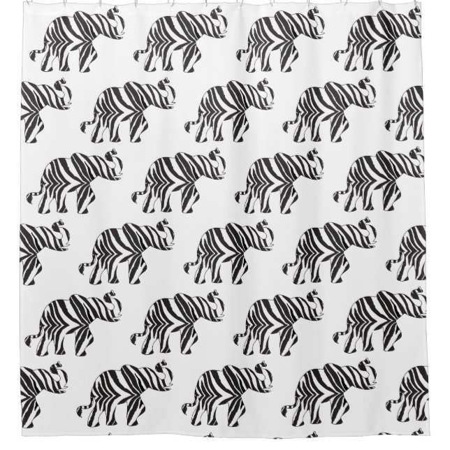 Cortina Para Box Elefante em A Zebra Print (Frente)