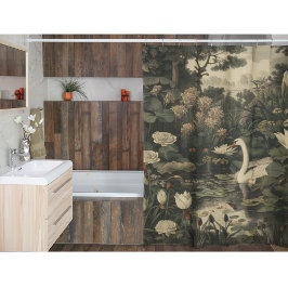 Cortina Para Box Elegância Botânica, Cisne na Floresta