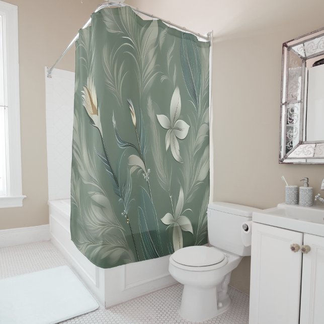Cortina Para Box Elegância de Hera (Ivy Elegance Shower Curtain
)