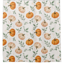 Elegant Fall Pumpkins Leaves Watercolor Pattern