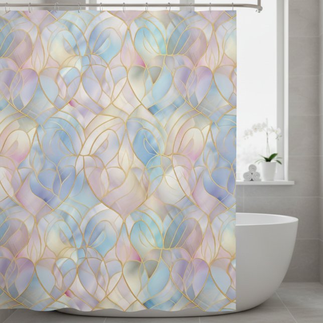 Cortina Para Box Elegant Iridescent Abstract (modern abstract iridescent pastel shower curtain)