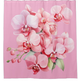 Cortina Para Box Elegant Pink Orchids Shower Curtain