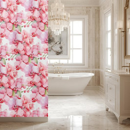 Cortina Para Box Elegant Pink Orchids Shower Curtain