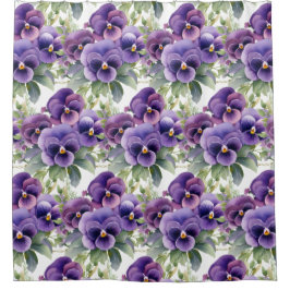 Cortina Para Box Elegant Purple Pansy Shower Curtain