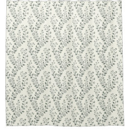 Cortina Para Box Elegant Sage Cream Minimalist Boho Floral Pattern