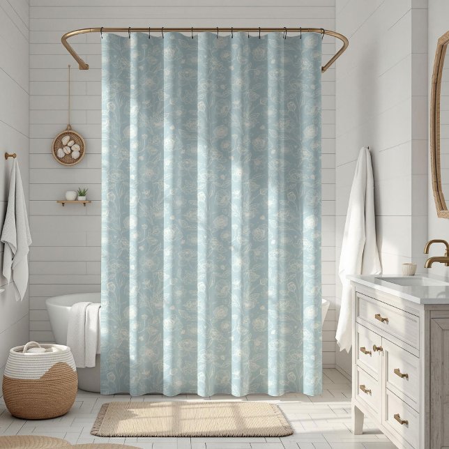 Cortina Para Box Elegant Sage Green Floral (Criador carregado)