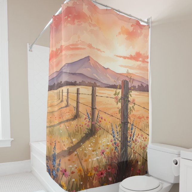 Cortina Para Box Elegant Sunset Wildflower Scene (Criador carregado)