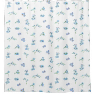 Cortina Para Box Elegante Aquarela Me Esqueça Não Flores