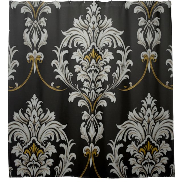 Cortina Para Box Elegante Barroco Damask (Frente)
