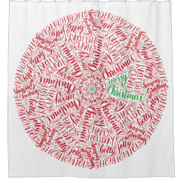 Cortina Para Box Elegante Círculo De Natal Com Letra Mão Mandala Ar