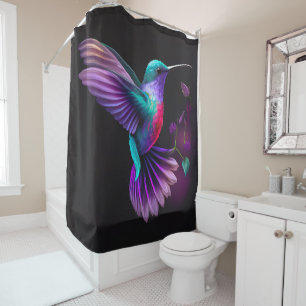 Cortina Para Box Elegante Colorida Roxo Roxo-Hummingbird Trabalho d
