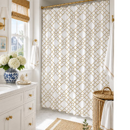 Cortina Para Box Elegante Decoração de Banho com Treliça de Bambu N