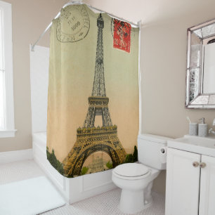 Cortina Para Box Elegante e Chic Vintage Paris e Torre Eiffel