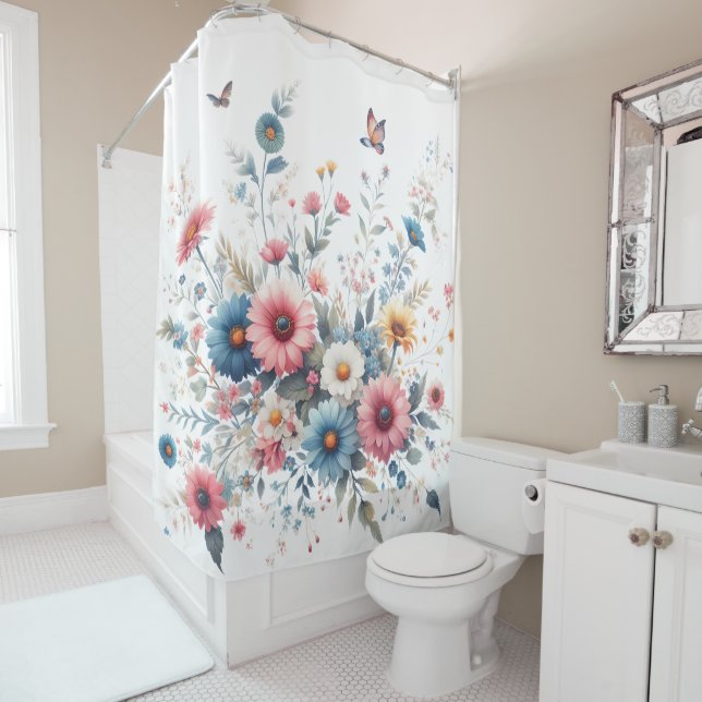 Cortina Para Box Elegante Floral Blooms (In Situ)