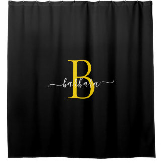 Cortina Para Box Elegante Nome em Letra de Fôrma com Monograma em O