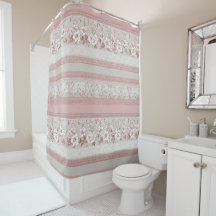 Elegante Pink Floral Renda Vintage Chic Despojado