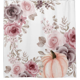Cortina Para Box Elegante Queda Floral Pumpkin Neutros Aquarela