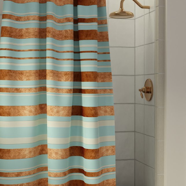 Cortina Para Box Elegante Stripe Robin Ovo Blue Cobre (Criador carregado)
