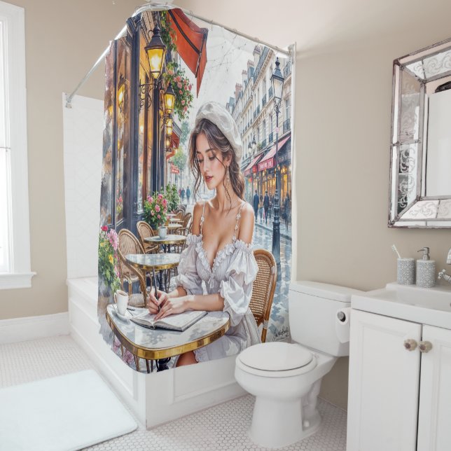 Cortina Para Box Eleição das mulheres parisienses: Paris Café Stree (In Situ)