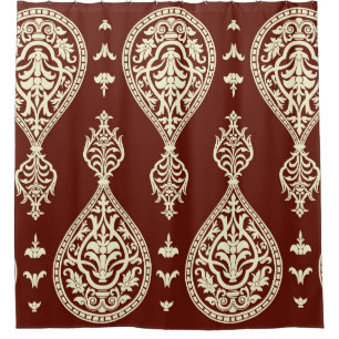 Cortina Para Box Elementos de vindima sobre fundo escuro