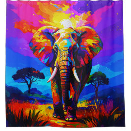 Cortina Para Box Elephant Palette Daub 001 Shower Curtain