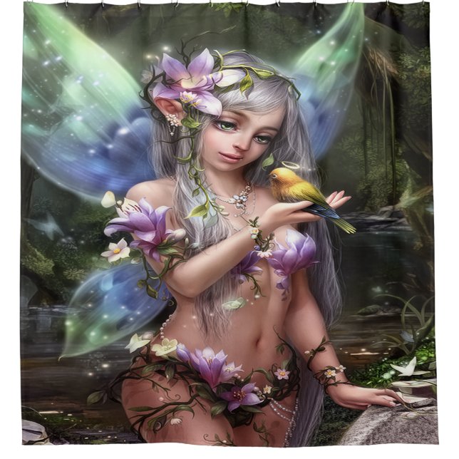 Cortina Para Box Enchanted Forest Fairy with Golden Bird (Frente)